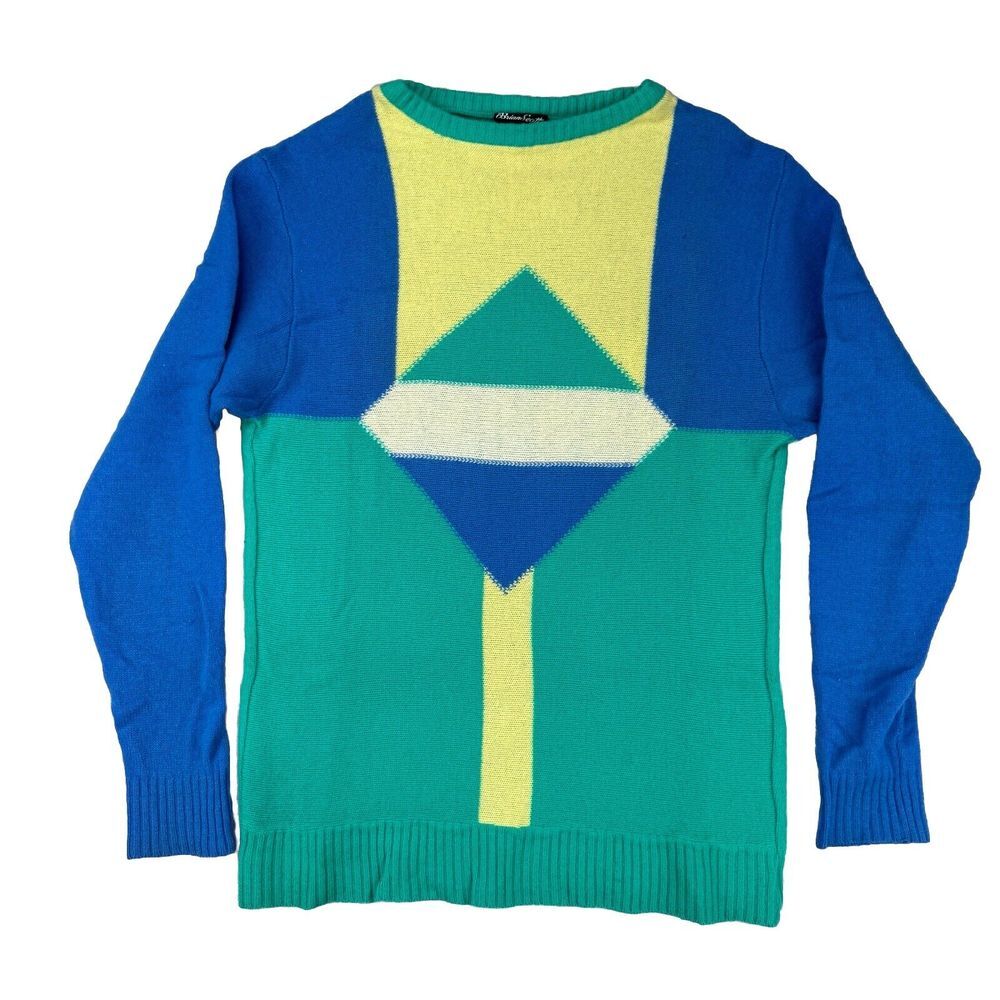 Brian Scott Women's Vintage 80s/90s Abstract Artist Wool Wolle Sweater Size S/M‎